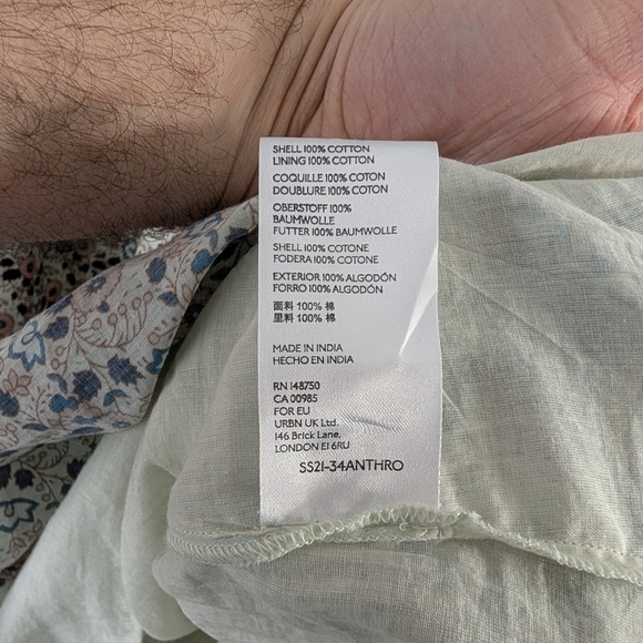 Othilia Dress Womens XS Blue Pink Floral Titania Flounced Maxi Cottage Peasant  - Picture 8 of 10